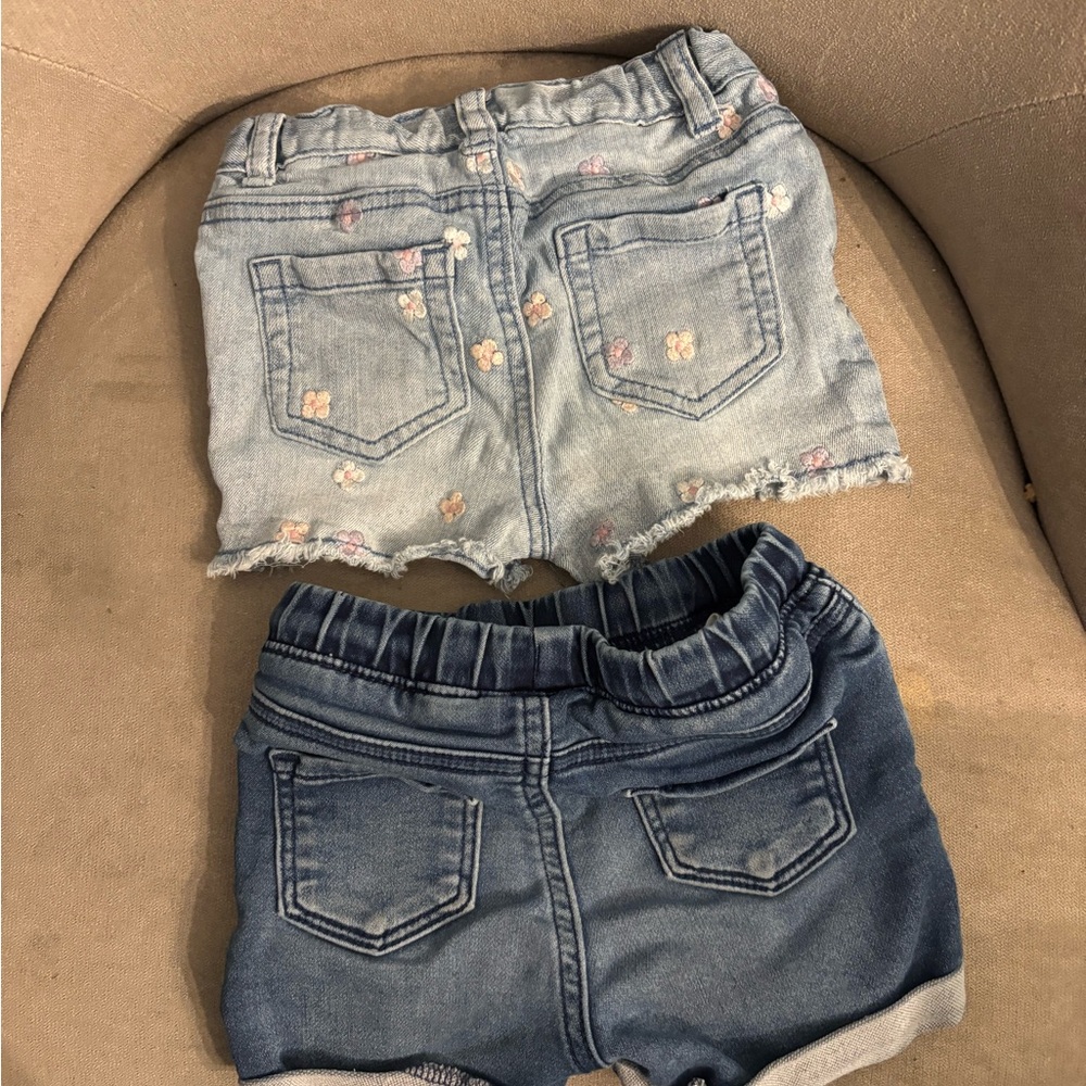 Cat & Jack Girls' Denim Shorts Set - Light Wash & Dark Wash Bundle Size 2-3 - Picture 7 of 16